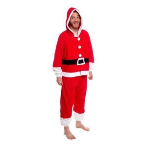 NWT Santa Claus Costume Size S Unisex One Piece Cosplay FUNZIEZ! Silver Lilly